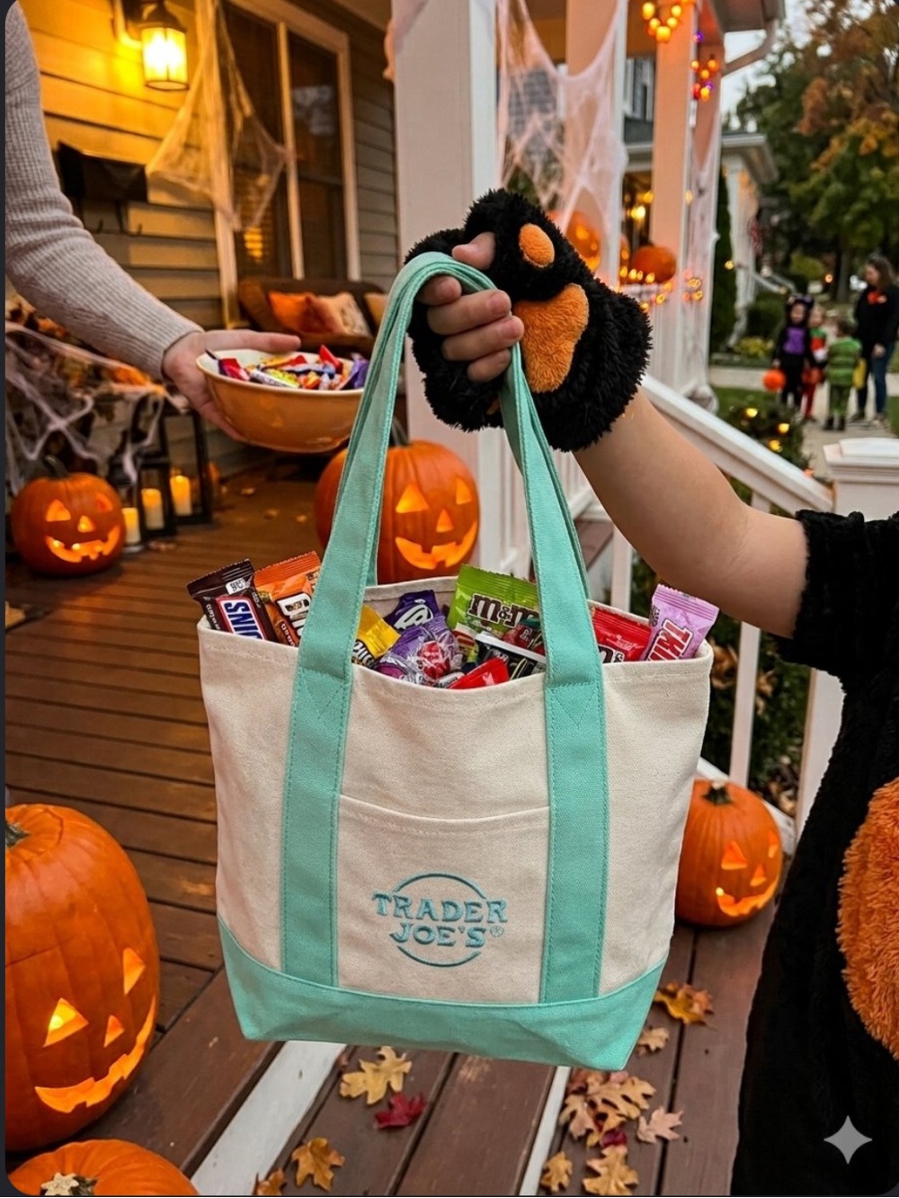Viral TRADER JOES Mini Pastel Canvas Tote Bag MINT GREEN